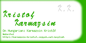 kristof karmazsin business card