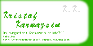 kristof karmazsin business card